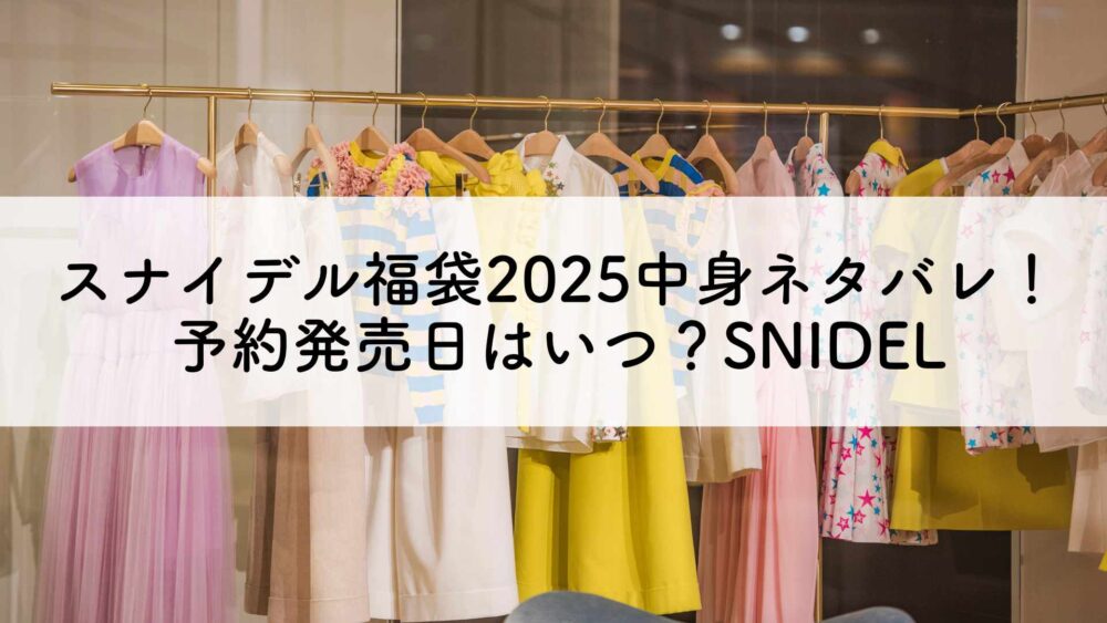 スナイデル福袋2025中身ネタバレ！予約発売日はいつ？SNIDEL | myブログ